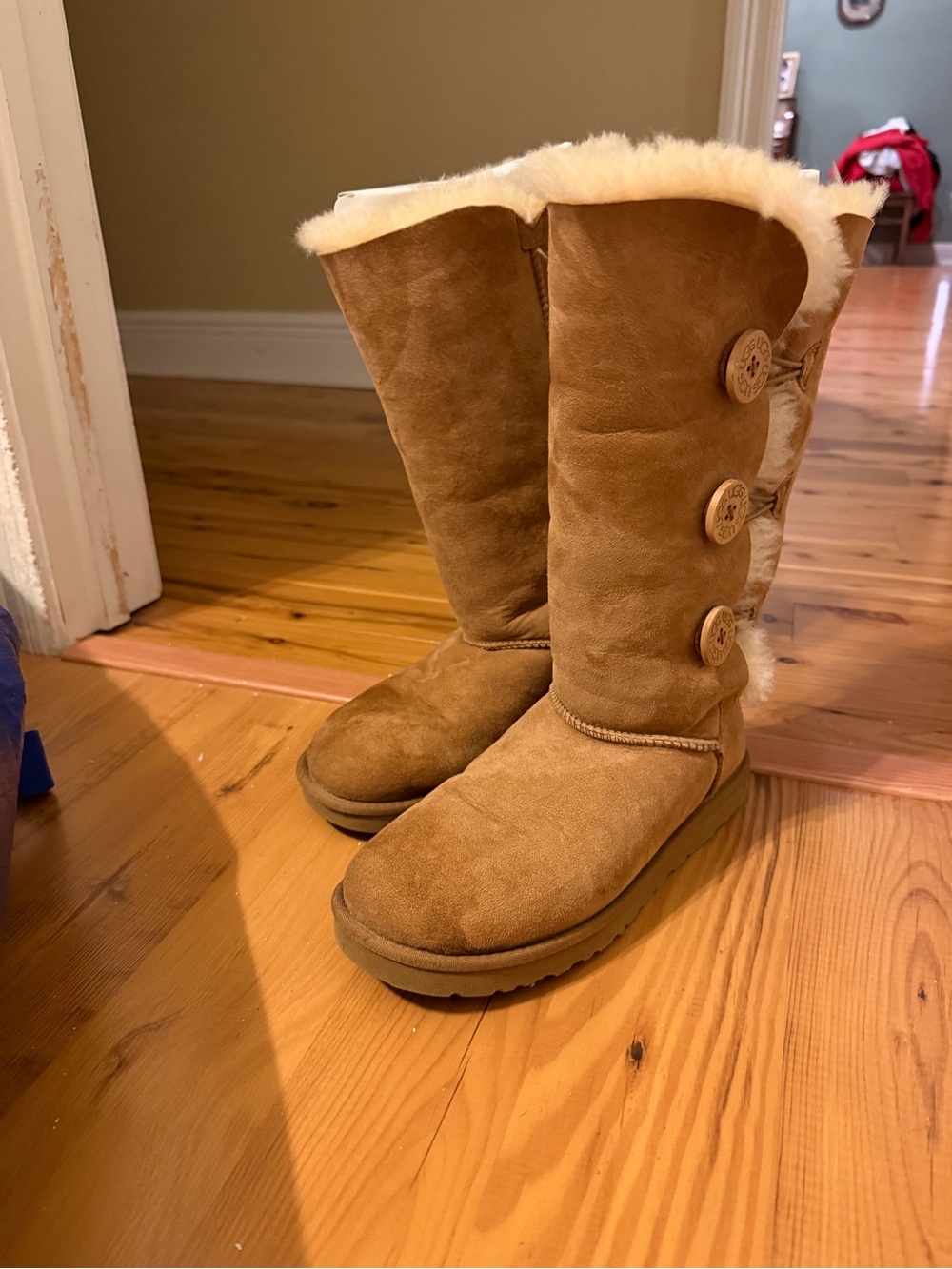 UGG Women's Tall Bailey Triplet Button-Accent Winter Boots in Chestnut Women’s 8